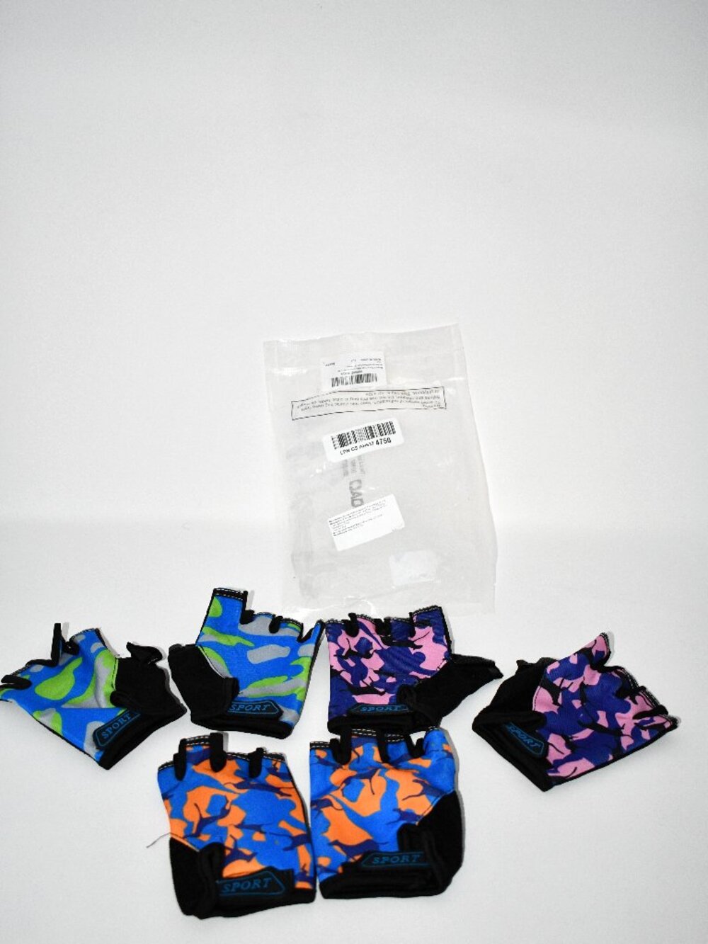 Boao Kids Half Finger Bike Gloves, 3-Pairs, Vibrant, Ages 8-12, Cycling/ Riding